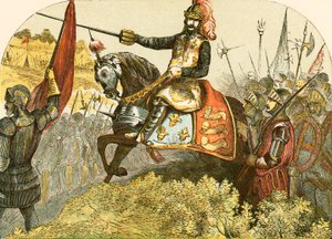 Enrique V en la batalla de Agincourt de English School
