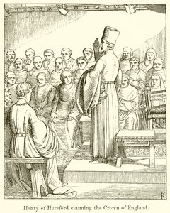 Enrique de Hereford reclamando la corona de Inglaterra de English School