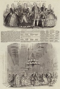 Baile de disfraces de Su Majestad (grabado) de English School
