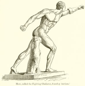 Héroe, llamado el Gladiador Luchador, encontrado en Antium de English School