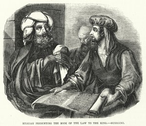 Hilkiah presentando el Libro de la Ley al Rey, Guercino de English School