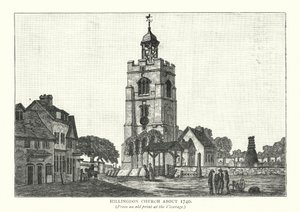 Iglesia de Hillingdon hacia 1740 (grabado) de English School