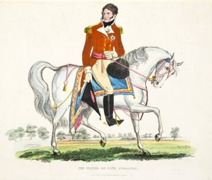 Su Alteza Real, El Príncipe Regente de Gran Bretaña, ilustración de Un Relato Histórico de la Batalla de Waterloo por William Mudford, 1816 de English School