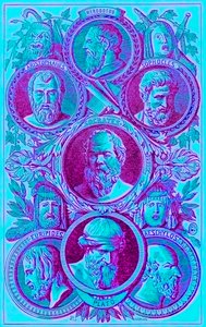 Historiadores, Filósofos y Dramaturgos de la Antigua Grecia, ilustración de The Illustrated History of the World, publicado c.1880 de English School