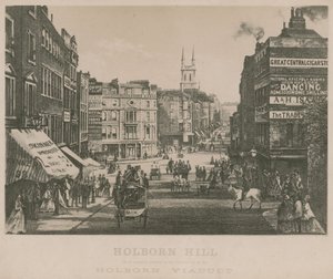 Holborn Hill, como aparecía antes de la construcción del Viaducto de Holborn