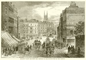 Valle de Holborn y Snow Hill antes de la construcción del Viaducto de English School