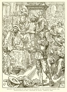 Sosteniendo al Presidente de la Cámara de los Comunes en la Silla al aprobar el Mantenimiento de la Petición de Derecho, 2 de marzo de 1629 de English School