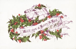 Acebo y bayas, tarjeta de Navidad