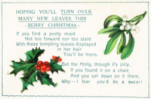 Acebo y muérdago, tarjeta de Navidad de English School