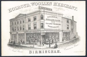 Holroyd, comerciante de lana, tarjeta comercial
