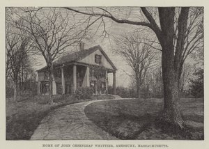Hogar de John Greenleaf Whittier, Amesbury, Massachusetts (grabado)