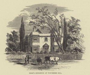 Residencia de Hood en Winchmore Hill (grabado) de English School