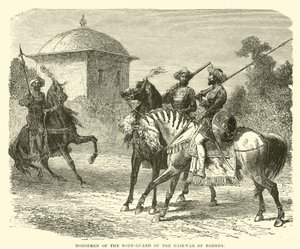 Jinetes de la guardia del cuerpo del Gaikwar de Baroda