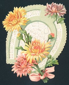 Herradura y flores, tarjeta