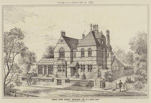 Casa en Park Street Bridgend, para el Sr. W J Lewis (grabado) de English School