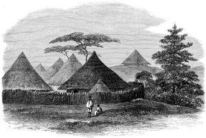 Casa en Magdala, de La expedición británica a Abisinia, 1868 de English School