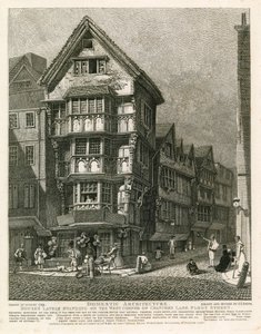 Casas recientemente situadas en la esquina oeste de Chancery Lane, Fleet Street, Londres de English School