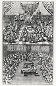 Casas del Parlamento en 1640 de English School