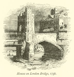 Casas en el Puente de Londres, 1756 de English School