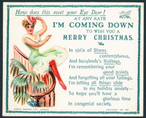 ¿Cómo te parece esto, querida? - Tarjeta victoriana de Navidad de English School