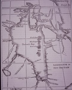Compañía de la Bahía de Hudson, mapa de la Bahía de Hudson publicado en 1744 de English School