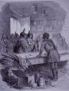 Puesto comercial de la Compañía de la Bahía de Hudson en 1845 de English School