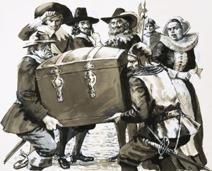 Hugo Grotius escapa de la prisión fortaleza de Loevateyn de English School