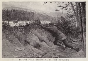 Cazador disparando a un corzo de English School