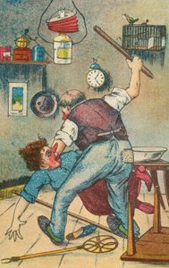 Marido golpeando a su esposa de English School