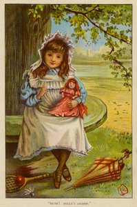 "¡Silencio! Dolly está dormida" (color litho) de English School