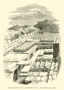 Hipocausto en la villa romana de Woodchester de English School