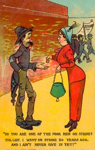 Me declaré en huelga hace 30 años, y aún no he cedido (litografía en color) de English School