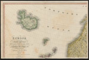 Islandia y Noruega, de Europa, describiendo todos los cambios de Territorio, junto con sus desviaciones en las líneas fronterizas de sus varios Imperios y Estados acordados y confirmados por el tratado definitivo de París, 20 de noviembre de 1815, publicad de English School
