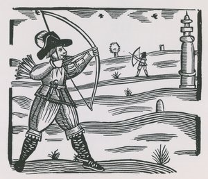 Ilustración que muestra tiro con arco