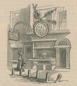 Ilustración que muestra el frente de una tienda de English School