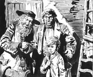 Ilustración para Oliver Twist de Charles Dickens de English School