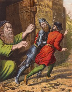 Ilustración de El progreso del peregrino de John Bunyan (litografía en color) de English School