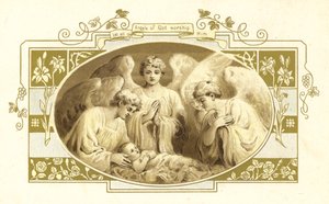 Ilustración de La llegada de Papá Noel (litografía en color)