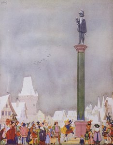 Ilustración para El príncipe feliz de Oscar Wilde (litografía en color)