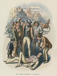 Ilustración de The Newcomes de Thackeray (litografía) de English School