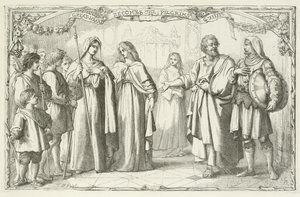 Ilustración para El progreso del peregrino de John Bunyan de English School