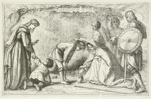 Ilustración para El progreso del peregrino de John Bunyan de English School