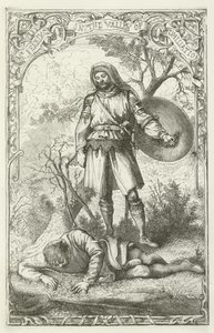 Ilustración para El progreso del peregrino de John Bunyan de English School