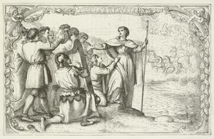 Ilustración para El progreso del peregrino de John Bunyan de English School