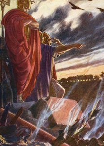 Ilustración para relatos de la Historia romana (litografía en color) de English School
