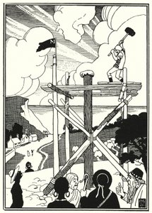 Ilustración para Las Aventuras del Barón Munchausen (grabado) de English School