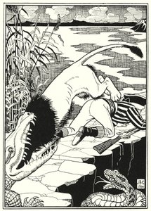 Ilustración para Las Aventuras del Barón Munchausen (grabado) de English School