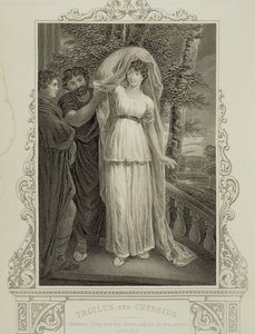 Ilustración de Troilo y Crésida, Acto III, Escena 2, por William Shakespeare (1564-1616) de English School