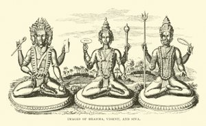 Imágenes de Brahma, Vishnu y Siva de English School