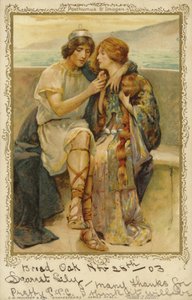 Imogen y Posthumus de la obra de William Shakespeare, Cymbeline de English School